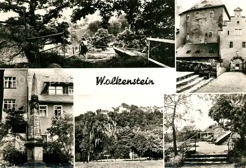 AK / Ansichtskarte Wolkenstein_Erzgebirge Schloss Postsaeule am Markt Parkanlagen am Leninplatz Wolkenstein_Erzgebirge
