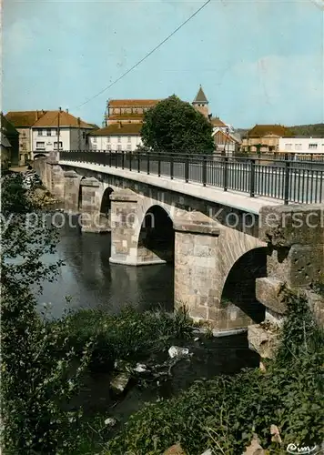 AK / Ansichtskarte Melisey_Haute Saone Le Pont sur lOgnon et lHotel du Commerce a lentree de la Ville Melisey Haute Saone