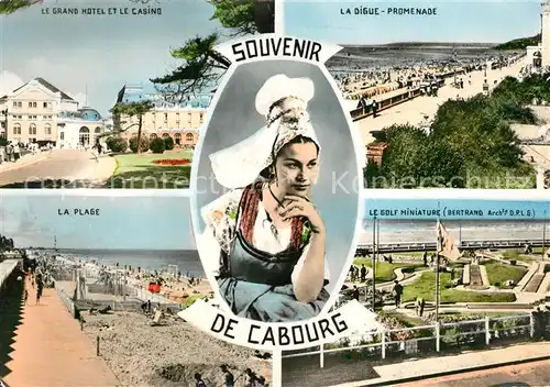 AK / Ansichtskarte Cabourg Grand Hotel et le Casino La Digue Promenade La Plage Le Gold Miniature Cabourg