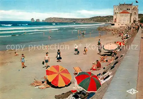 AK / Ansichtskarte Hendaye_Pyrenees_Atlantiques La Plage et le Casino Hendaye_Pyrenees