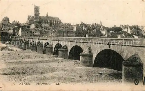 AK / Ansichtskarte Nevers_Nievre Vue generale Pont Eglise Nevers Nievre