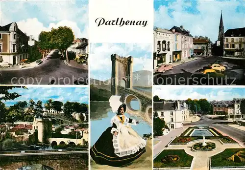 AK / Ansichtskarte Parthenay Avenue de la Gare Place du Donjon Tour Saint Jacques Place Robert Bigot Parthenay