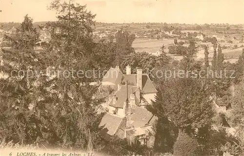 AK / Ansichtskarte Loches_Indre_et_Loire A travers les Arbres Loches_Indre_et_Loire