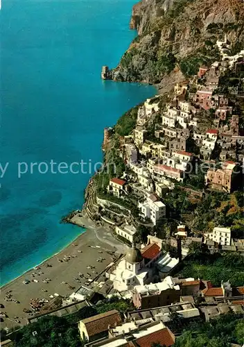 AK / Ansichtskarte Positano Panorama e spiaggia dall alte Positano