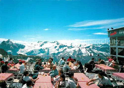 AK / Ansichtskarte Titlis_Engelberg Ausflugsgaststaette Terrasse Titlis Engelberg