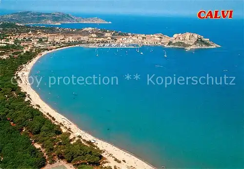 AK / Ansichtskarte Calvi La plage et la pinede Vue aerienne Calvi