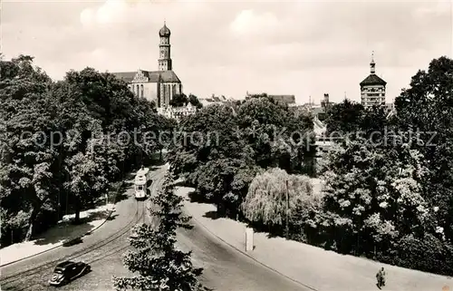 AK / Ansichtskarte Augsburg Blick auf St Ulrich Kirche und Rotes Tor Augsburg