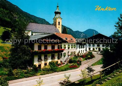 AK / Ansichtskarte Unken Ortsmotiv mit Kirche Sommerfrische Saalachtal Unken