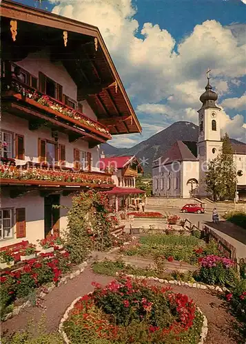 AK / Ansichtskarte Unterwoessen Ortspartie mit Kirche Unterwoessen