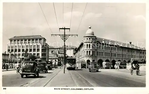 AK / Ansichtskarte Colombo_Ceylon_Sri_Lanka Main Street Colombo_Ceylon_Sri_Lanka