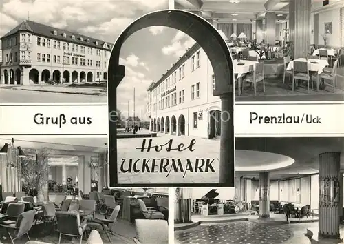 AK / Ansichtskarte Prenzlau Hotel Uckermark Speisesaal Foyer Prenzlau