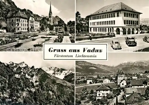 AK / Ansichtskarte Vaduz Ortsansichten Kirche Turm Schloss Alpen Vaduz