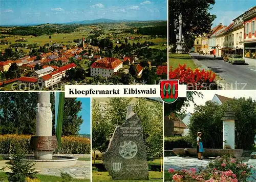 AK / Ansichtskarte Eibiswald_Steiermark Hauptplatz Josef Krainer Denkmal Weltwanderstein  Eibiswald_Steiermark