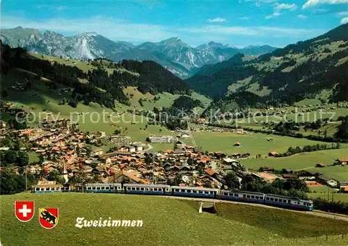 AK / Ansichtskarte Zweisimmen Eisenbahn Zweisimmen