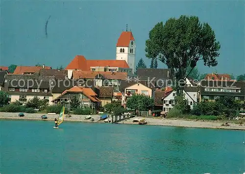 AK / Ansichtskarte Immenstaad_Bodensee Ansicht mit Kirche vom See aus Immenstaad_Bodensee