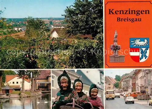 AK / Ansichtskarte Kenzingen Panorama Partie an der Enz Hauptstrasse Allemannische Fastnacht Kenzingen