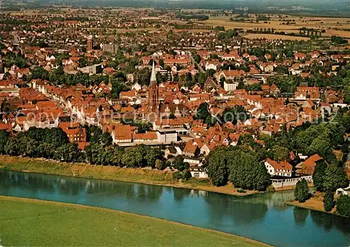 AK / Ansichtskarte Nienburg_Weser Fliegeraufnahme Nienburg Weser