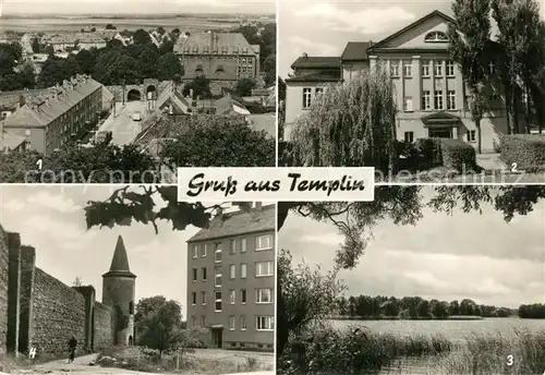 AK / Ansichtskarte Templin Teilansicht Waldhof Templiner See Stadtmauer Pulverturm Templin