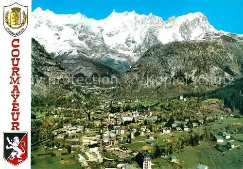 AK / Ansichtskarte Courmayeur Veduta aerea Catena Monte Bianco Courmayeur