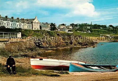 AK / Ansichtskarte Moville_Irland Teilansicht Bucht Fischerboot 