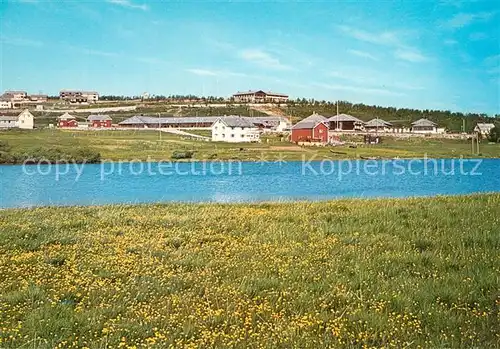 AK / Ansichtskarte Kautokeino View of the village with the river Kautokeino