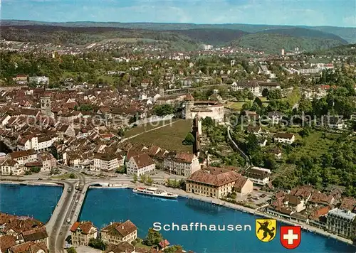 AK / Ansichtskarte Schaffhausen_SH mit Festung Munot Fliegeraufnahme Schaffhausen SH