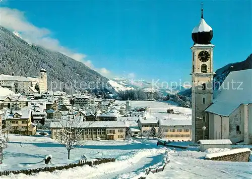 Disentis_GR Ortsansicht mit Kirche Winterlandschaft Disentis GR