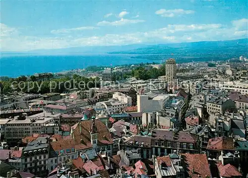 Lausanne_VD La vieille ville la tour Bel Air et le lac Leman Lausanne VD