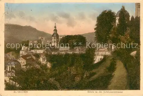 AK / Ansichtskarte Baden Baden Blick zur Schlossterrasse Baden Baden