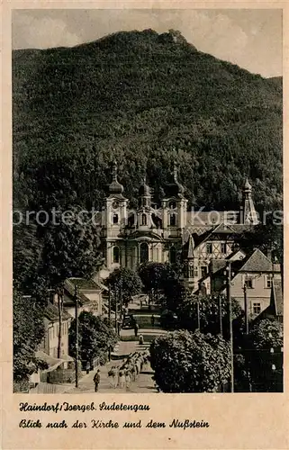 AK / Ansichtskarte Haindorf_Tschechien Kirche und Nussstein Haindorf Tschechien