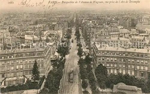 Paris Avenue de Wagram vue prise de l Arc de Triomphe Paris