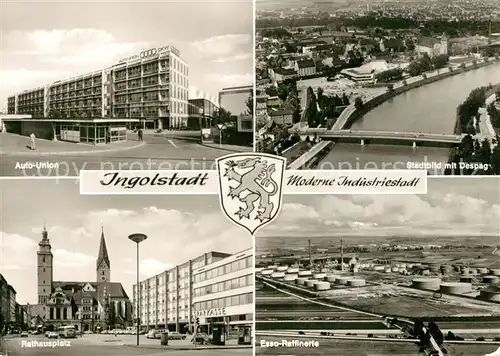 AK / Ansichtskarte Ingolstadt_Donau Fliegeraufnahme Despag Auto Union Esso Raffinerie Ingolstadt_Donau