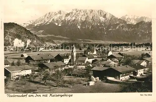 AK / Ansichtskarte Niederaudorf Panorama Kirche Kaisergebirge Niederaudorf