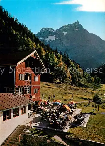 AK / Ansichtskarte Eng_Hinterriss_Tirol Alpengasthof Eng am Grossen Ahornboden mit Eiskar und Spritzkar Karwendelgebirge Eng_Hinterriss_Tirol