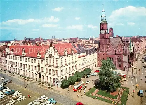 AK / Ansichtskarte Wroclaw Rynek Sukiennice Ratusz Marktplatz Rathaus Kirche Wroclaw