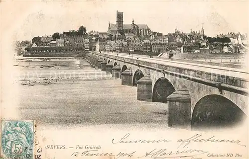 AK / Ansichtskarte Nevers_Nievre Vue generale Pont Eglise Nevers Nievre