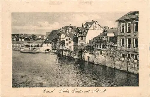 AK / Ansichtskarte Cassel_Kassel Fulda Partie mit Altstadt Cassel Kassel