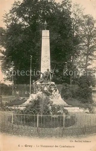 AK / Ansichtskarte Gray_Haute_Saone Le Monument des Combattants Gray_Haute_Saone