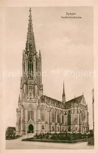 AK / Ansichtskarte Speyer_Rhein Gedaechtniskirche Speyer Rhein