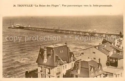 AK / Ansichtskarte Trouville Deauville La Reine des Plages Vue panoramique vers la Jetee promenade Trouville Deauville