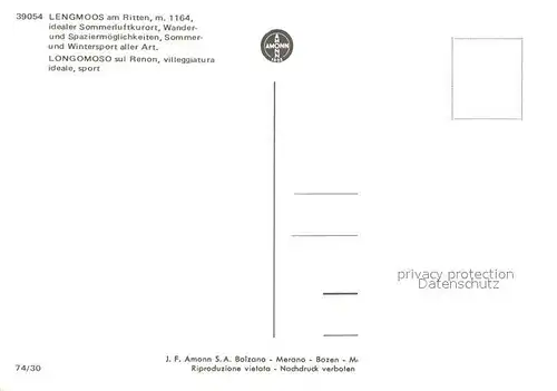 AK / Ansichtskarte Lengmoos_Ritten Teilansicht Lengmoos Ritten