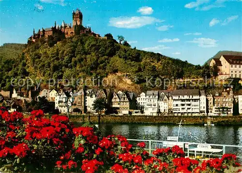 Cochem_Mosel Moselpartie mit Burg  Cochem Mosel