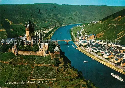 Cochem_Mosel Fliegeraufnahme Mosel mit Burg Cochem Mosel