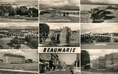 AK / Ansichtskarte Beaumaris Panorama Landscape Castle Gateway Bridge The Green 