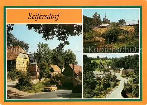 AK / Ansichtskarte Seifersdorf_Erzgebirge Teilansichten Bruecke ueber die Rote Weisseritz Seifersdorf Erzgebirge