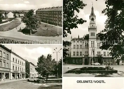 AK / Ansichtskarte Oelsnitz_Vogtland Neubauten Ernst Thaelmann Platz Rathaus Oelsnitz_Vogtland