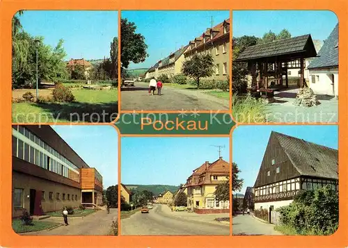 AK / Ansichtskarte Pockau Kurpark Max Roscher Techn Museum Oelmuehle Stampfwerk Gaststaette und Kulturhaus Messtreff Ernst Thaelmann Strasse Amtsfischerei Pockau