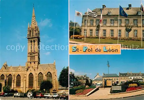 AK / Ansichtskarte Saint Pol de Leon Vues diverses Eglise Batiment Place Saint Pol de Leon