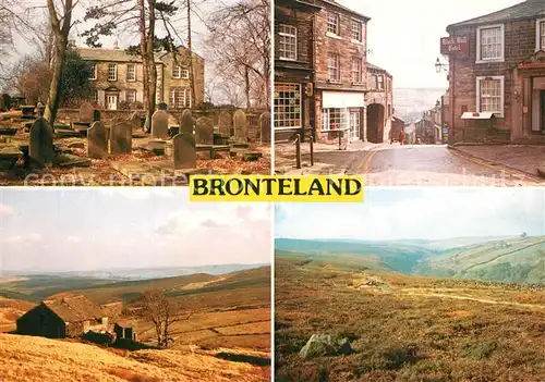 AK / Ansichtskarte Haworth_Yorkshire Panorama Bronteland Haworth Parsonage Black Bull Bronte Valley Haworth Yorkshire