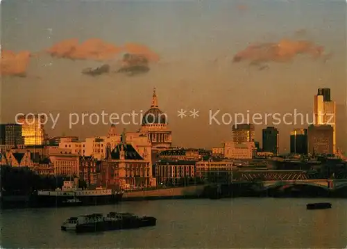 London at eventide City St. Paul s Cathedral from Waterloo Bridge London